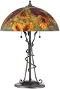 Quoizel Organic Vine Twist Base Floral Shade Table Lamp