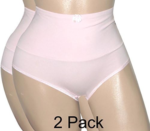 Carol Wior 6918P Microfiber Belly Band Panties Set of 2 (Size 2X, Pink)