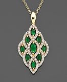 14k Gold Emerald (3/4 ct. t.w.) & Diamond Accent Pendant