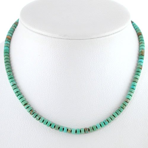 Turquoise 15 Choker by Lester Abeyta, #8757