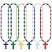 Cross 33" Beads Neckaces Assorted Colors 12 Per Pack