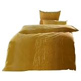 Dyckhoff 3070972700  Weichfrottier-Bettw&auml;sche Ombre 80 x 80 cm und 155 x 220 cm, gold
