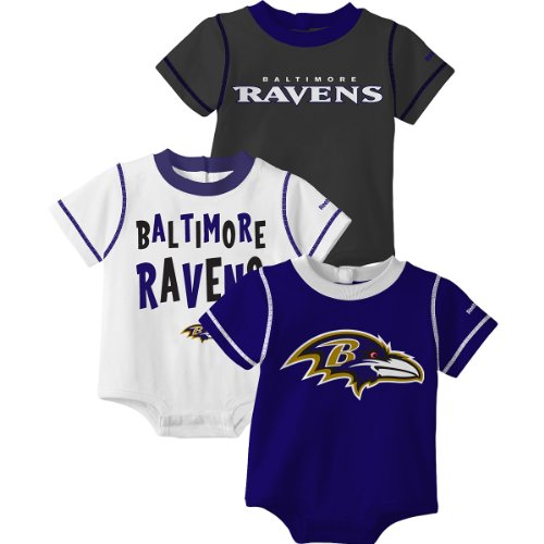 Reebok Baltimore Ravens Newborn 3 Pc. Creeper Set 6-9 Months