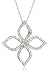 14k White Gold Diamond Cross and Flower Pendant (1/4 cttw, G-H Color, I1 Clarity)