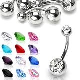PunkJewelry Bauchnabelpiercing DUO - 12er SET 316L Chirurgenstahl