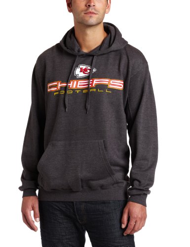 NFL Men's Kansas City Chiefs 1st And Goal IV Long Sleeve Hooded Fleece Pullover (Charcoal Heather, X-Large)