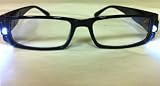 LED Light up Readers Reading Glasses Stylish Black Finish +3.00