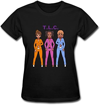 DONFAN Women's T L C Anime Tlc Music T-shirt Size XXL Black