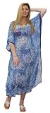 Kaftan Sexy Blue Animal Printed Long Sheer Kaftan Tunic Tube Mexican Caftan Spring Resort Dress Mother's Day gift.