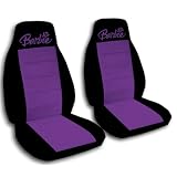 2 black and purple Barbie car seat covers for a 2000 Pontiac Sunfire by Designcovers