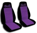 1997 Jeep Wrangler TJ seat covers. One front set of seat covers. Black and purple Barbie Jeep seat covers.