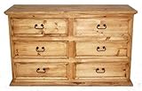 Six Drawer Dresser (Brown) (56.00"W x 35.00"H x 21.00"D)