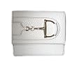 Gucci Wallets (White) 138029 Pebbled Leather with Classic D-Ring Design