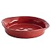 Rachael Ray Cucina Stoneware 1.5-Quart Round Baker, Cranberry Red