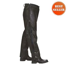 Leather Pants - Mens Black Leather Motorcycle Overpants LP1000
