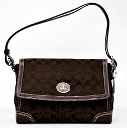 Coach Signature Soho Flap Shoulder Bag 13972 Brown