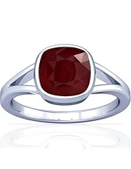 18K White Gold Cushion Cut Ruby Solitaire Ring