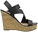 Rampage Women's Heidi Platform Ankle Strap Open Back Wedge Sandal