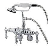 41CI6UCOvvL. SL160  Kingston Brass CC420T1 Vintage Leg Tub Filler with Hand Shower, Metal Lever Handle, Polished Chrome