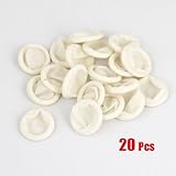 SODIAL(R) 20 Pcs Disposable Anti Static Rubber Latex Finger Cots Off White