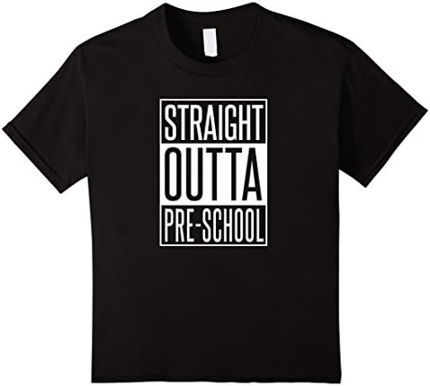 Kids Straight Outta Pre-School Parody T-Shirt 6 Black