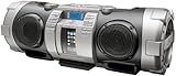 JVC RV NB 70SE Tragbarer Boom Blaster (CD-Player, iPod-Dock, 40 Watt, USB 2.0) silber