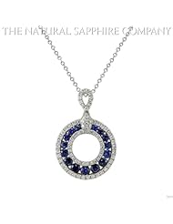 Natural Blue Sapphire Pendant with 15 Blue Sapphires, 0.80ct. total 82 iamonds 0.42ct. total
