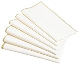 Rose Tree Fairlane Napkin, Set of 6, Cream with Gold Trim