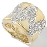 Sterling Silver / 18K Vermeil 1.00CT Diamond Zig-Zag Ring