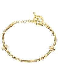 Zable Snake W Toggle, Gold Plated 7.5" Bracelets Sterling Silver Charm