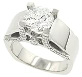 Cathedral Pave Diamond Engagement Ring.38cttw (CZ ctr)