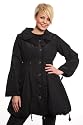 DAMEN PARKA JACKE TRENDY GESTEPPTES FUTTER SCHWARZ