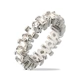 41CIOq75v7L. SL160  Emerald and Brilliant Cut CZ Eternity Band