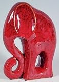 Porcelain 9  Red Elephant Sculpture
