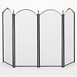Woodfield Arched Antique Brass and Black Base Four Panel 52" Screen for Fireplace