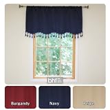 Review Best Home Fashion  / PINSTRIPE Insulated Thermal Blackout Window Valance with Tassel - NAVY