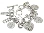 Silvertone Live Love Laugh Follow Your Heart Charm Toggle Bracelet