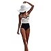 Lukitty Women's High Waist Halter One Piece Bikinis Bathing Suits Swimwear