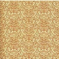 William Morris Brown on Cream Acorns Dollhouse Wallpaper