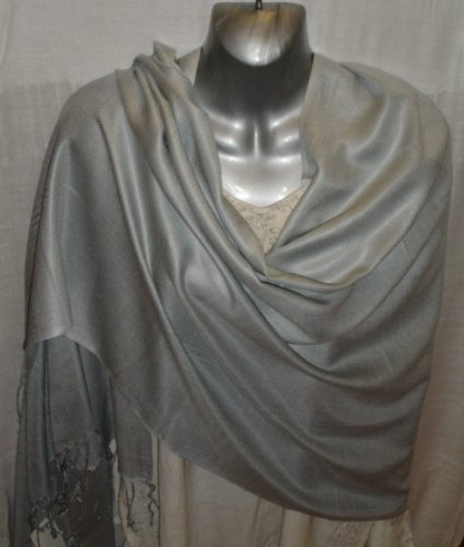 Silver Pashmina style shawl / scarf / Wrap