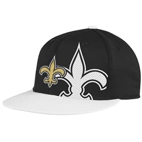 New Orleans Saints Reebok Double Logo Team Color Flex Fit Hat