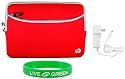 Non-OEM Amazon Kindle DX 9.7 Dual-Pocket Sleeve Case with Home Wall Charger - Red