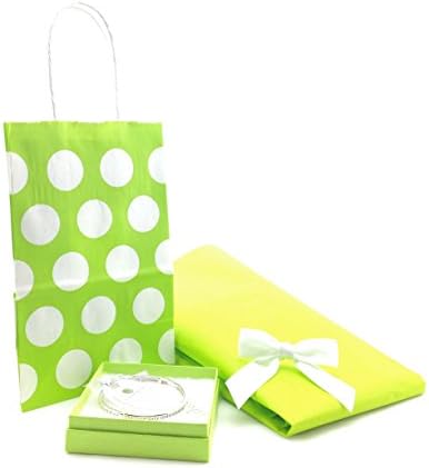 Silver Tone Stretchable Bangle Bracelet for a Teacher with Inspirational Message Inscribed on Bracelet and Bookmark Complete with Bracelet Box, Gift Bag and Tissue (Citrus Polka Dot)