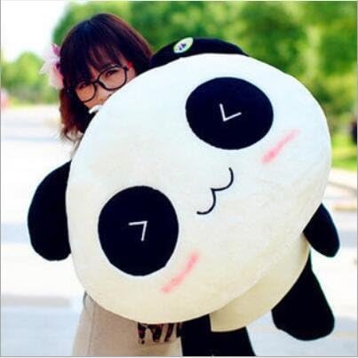 Lomoy Super Cute Plush Stuffed Animal Panda Smiling Lying Panda Baby Toy Doll (Triangular eye, 55cm)