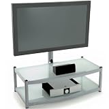 Atacama Cantilever 2 Shelf TV Stand - Silver