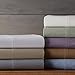 Amazon Brand – Pinzon 400-Thread-Count Hemstitch Egyptian Cotton Sheet Set - King, Smokey Blue