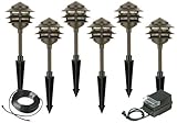 Six Light Pagoda Bronze Low Voltage Landscape Light Kit