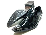 Mens Black Designer Metal Tip Slip On Loafer Dress Shoes d Aldo Styled in Italy