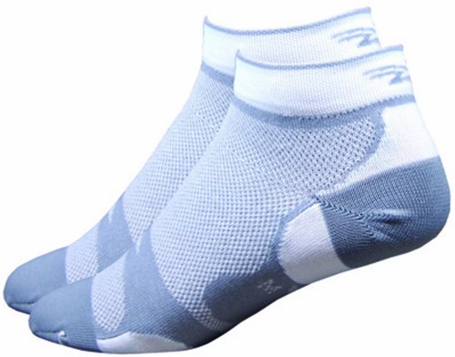 DeFeet Levitator Lite Lo Socks,Gray/White,Medium