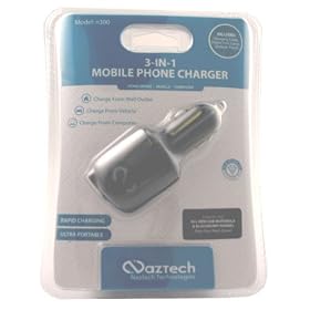 Click here to buy Naztech 3-1 Mobile Phone Charger for Phones with MINI USB Port.